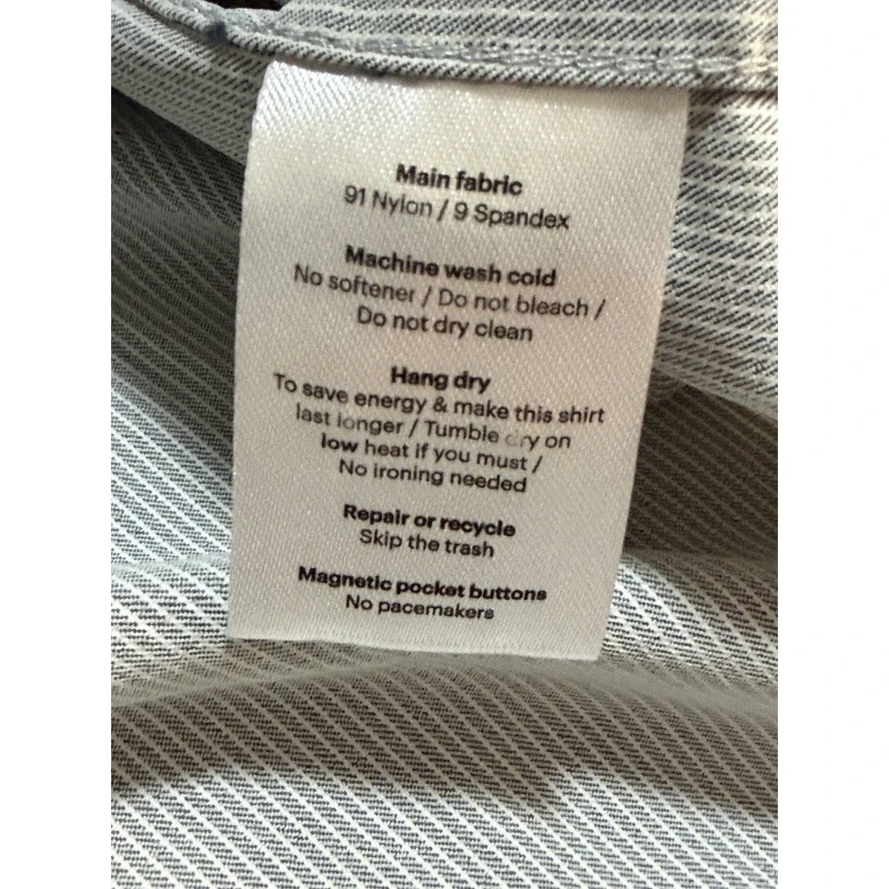 PONCHO Men Long Sleeve Performance Nylon  The Gray Ghost Button Up Stretch - Med - Picture 8 of 11